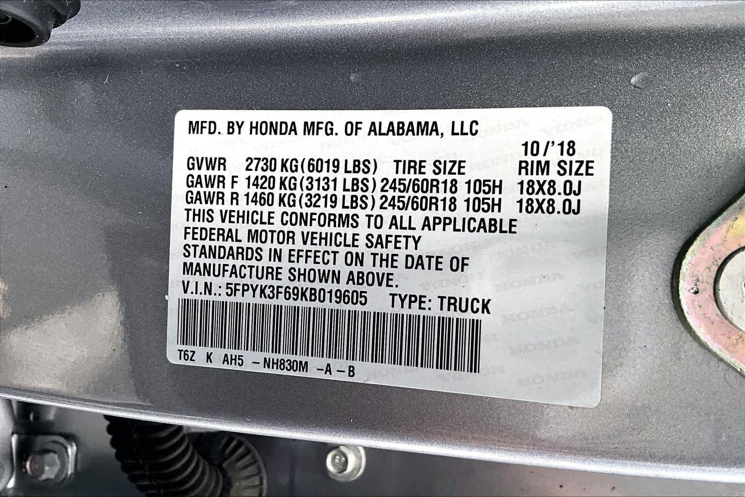Used 2019 Honda Ridgeline RTL-T image 33