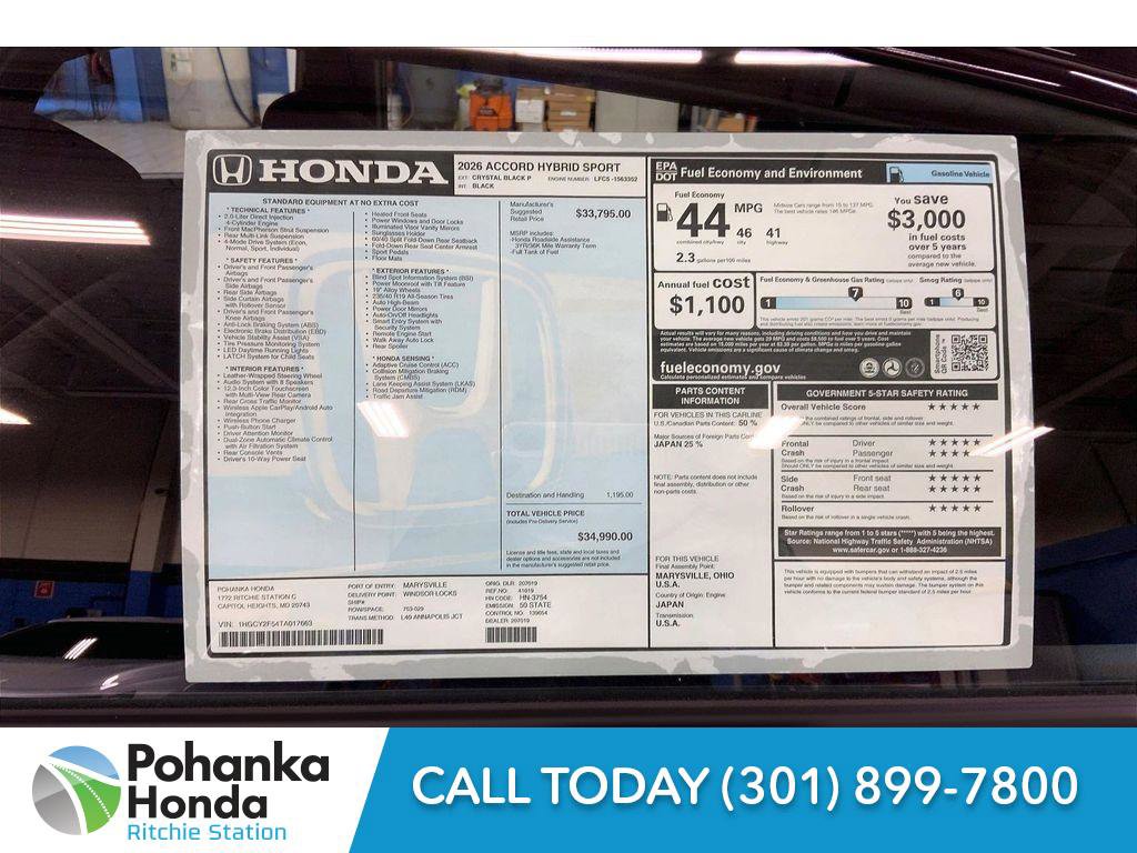 New 2026 Honda Accord Hybrid Sport image 22