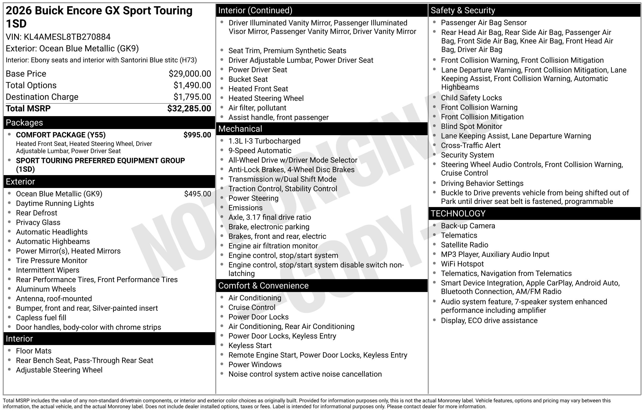 New 2026 Buick Encore GX Sport Touring w/ Comfort Package AWD/4WD image 3
