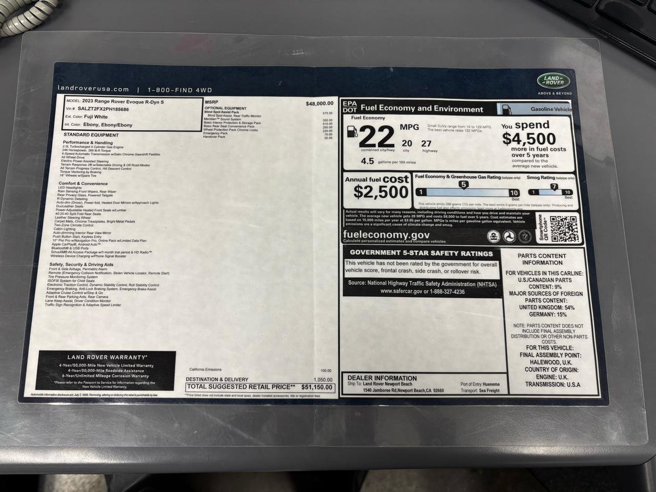 Used 2023 Land Rover Range Rover Evoque R-Dynamic S image 35
