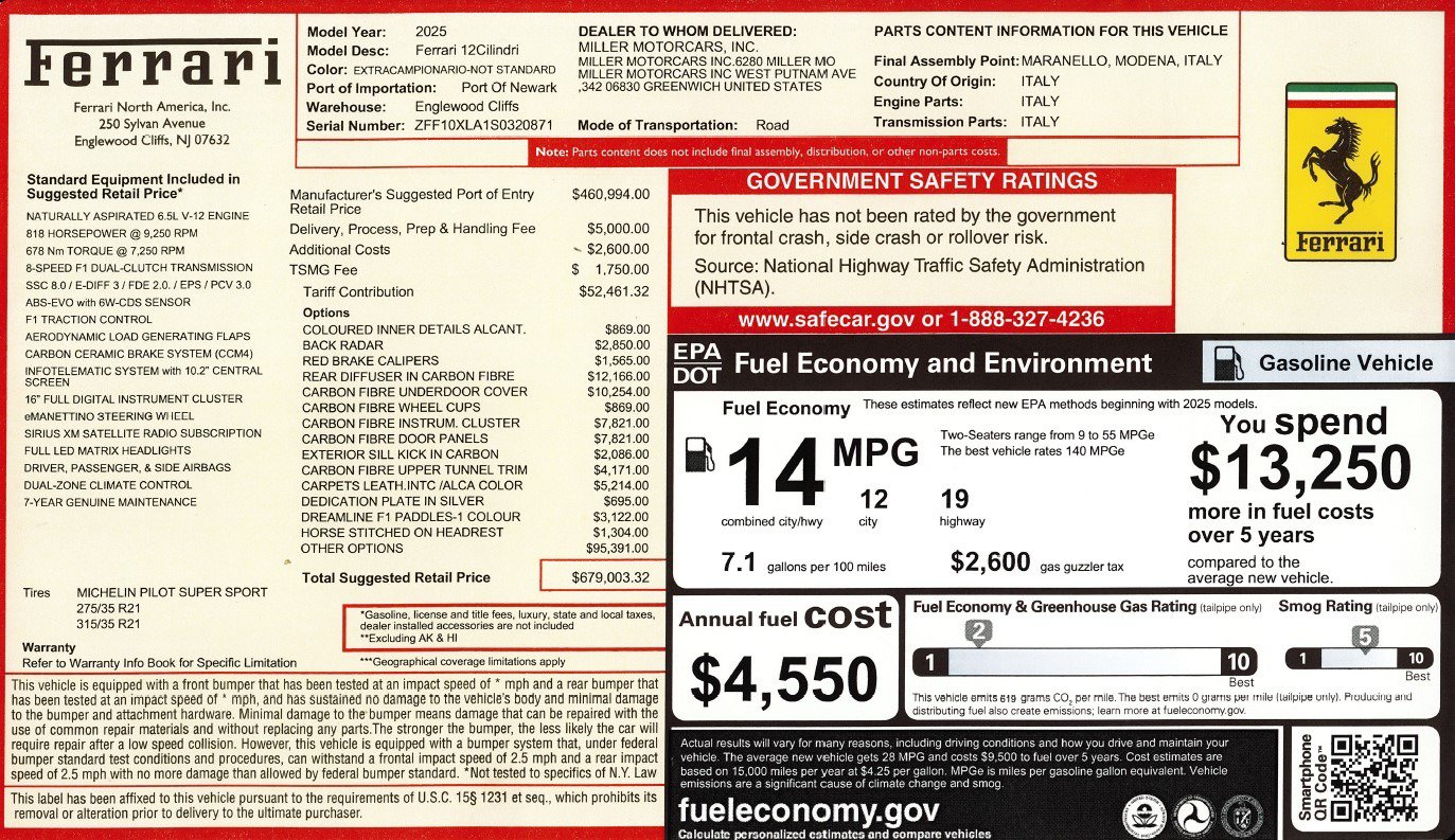 Used 2025 Ferrari 12Cilindri RWD image 2