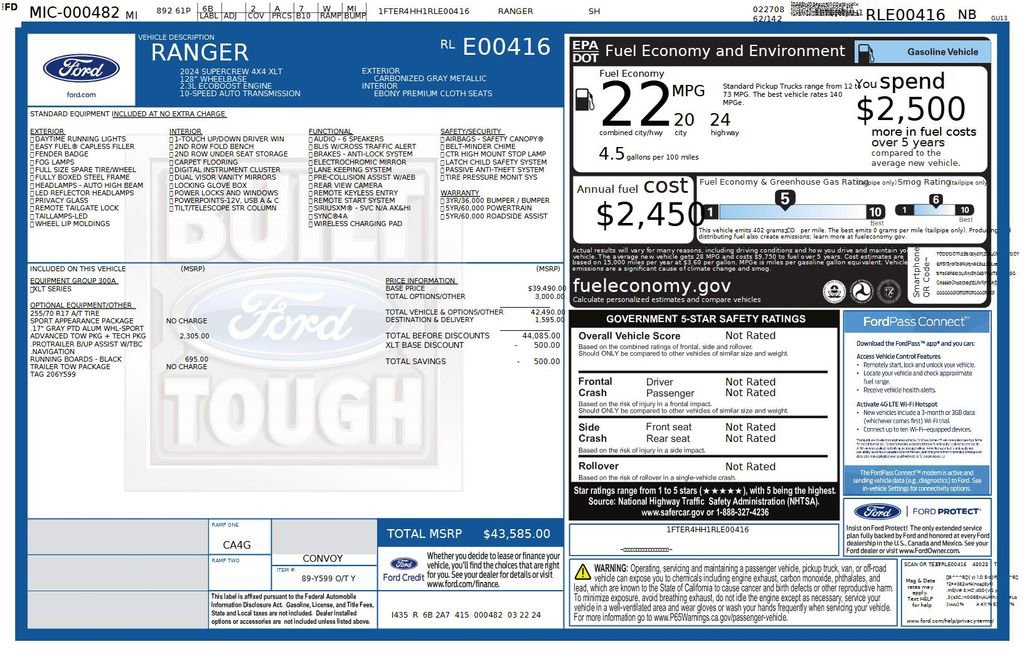 Used 2024 Ford Ranger XLT AWD/4WD image 40