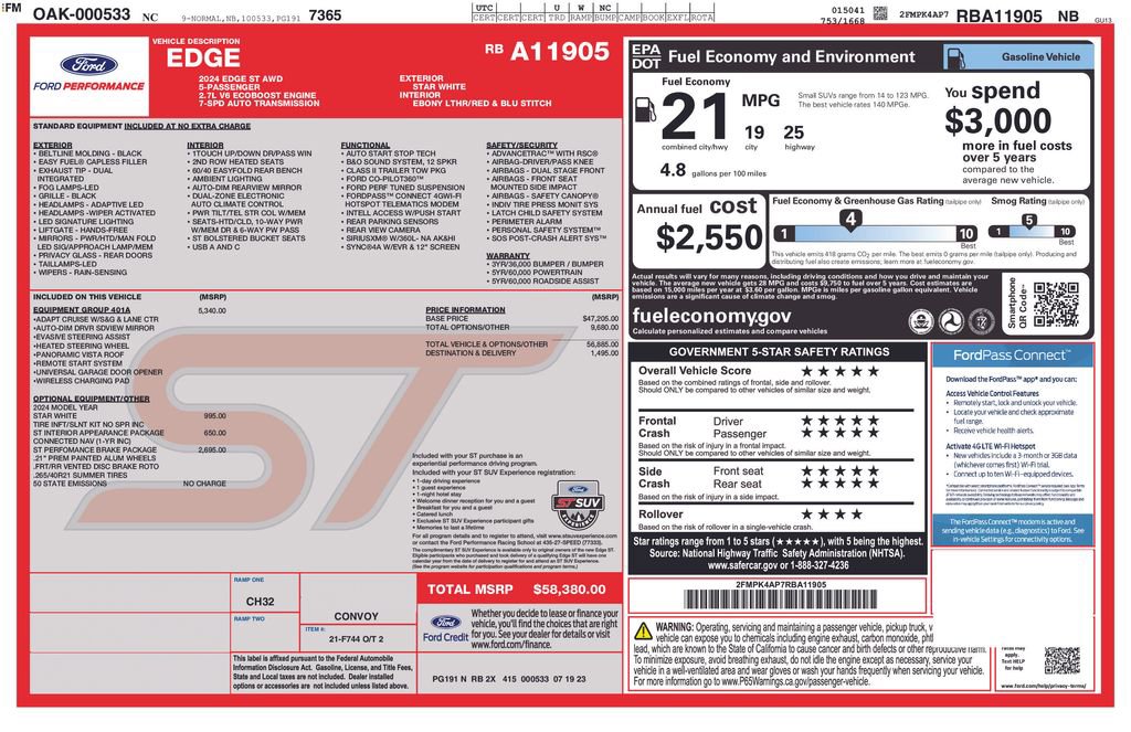 Used 2024 Ford Edge ST w/ Equipment Group 401A image 33