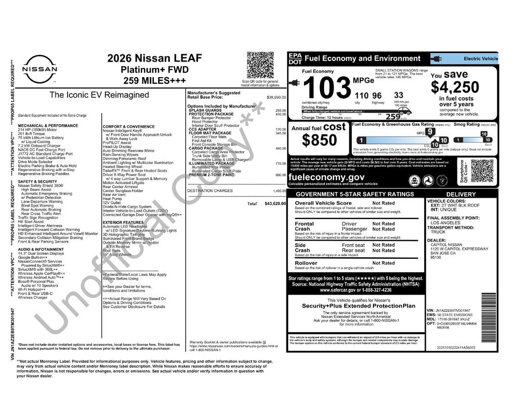 New 2026 Nissan Leaf Platinum+ image 39