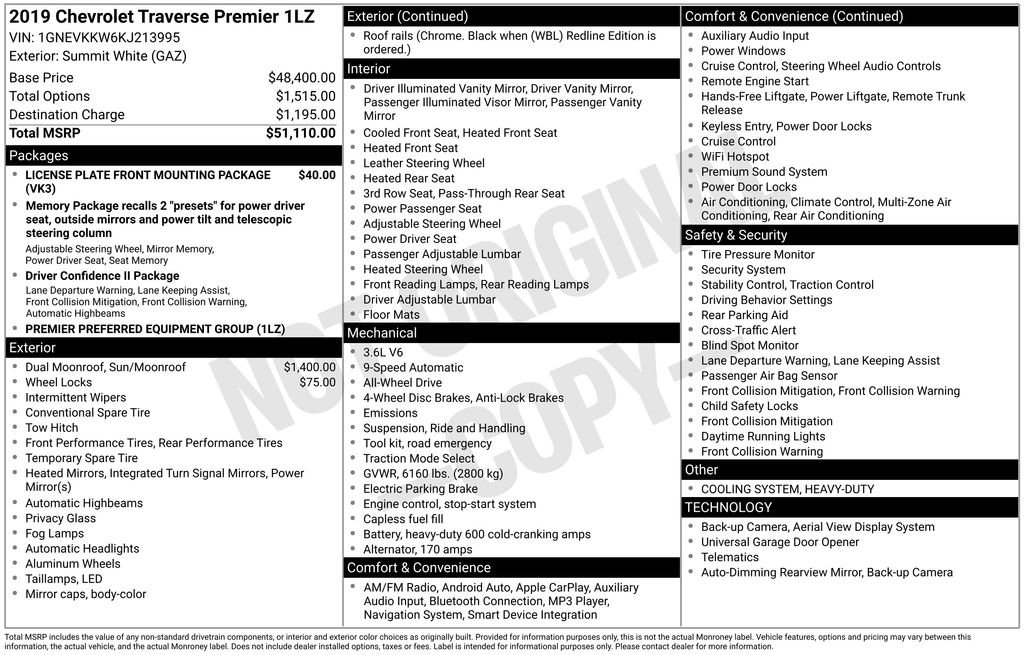 Used 2019 Chevrolet Traverse Premier image 5