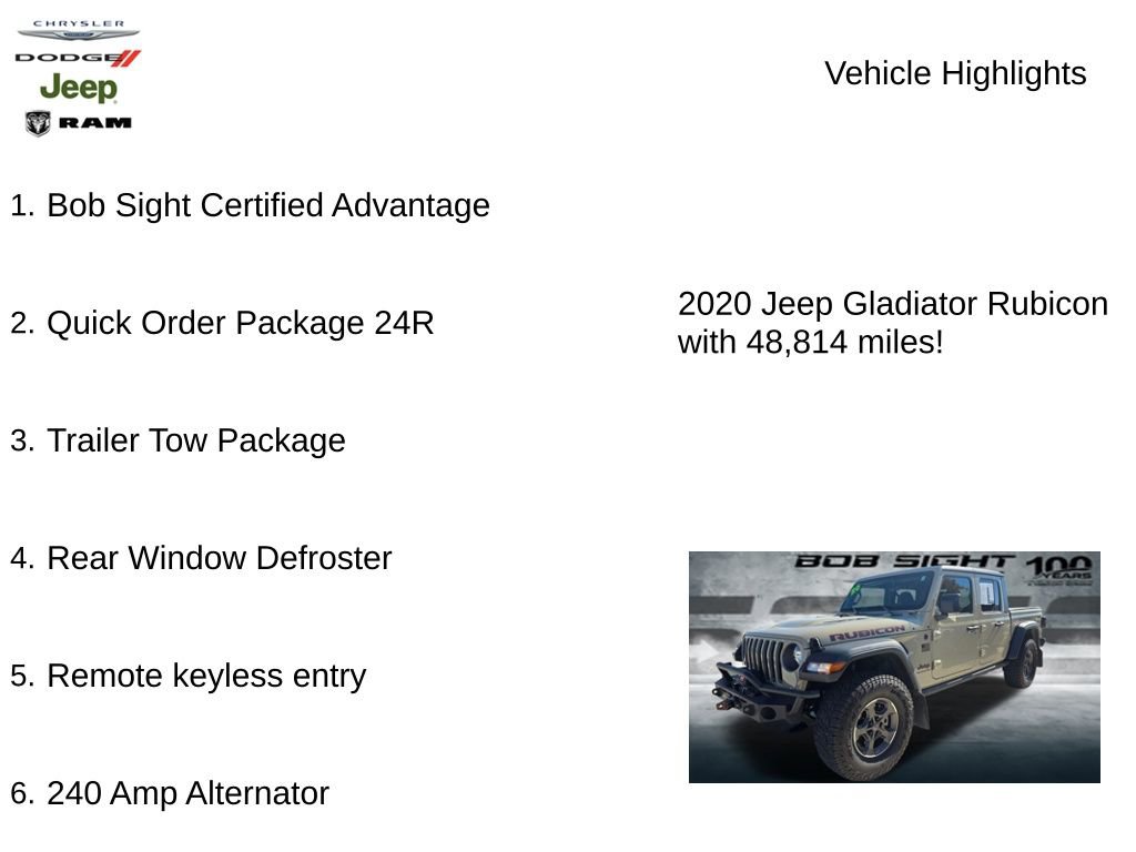 Used 2020 Jeep Gladiator Rubicon w/ Trailer Tow Package image 3