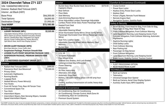 Used 2024 Chevrolet Tahoe Z71 w/ Luxury Package image 40