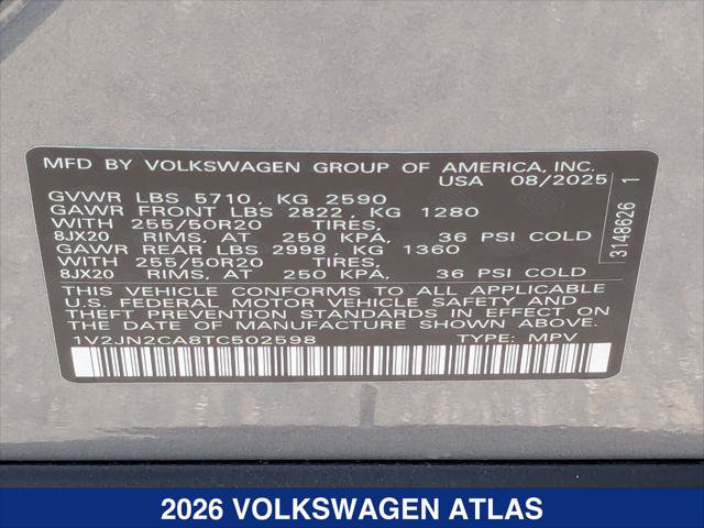 Certified 2026 Volkswagen Atlas SE w/ Panoramic Sunroof Package FWD image 24