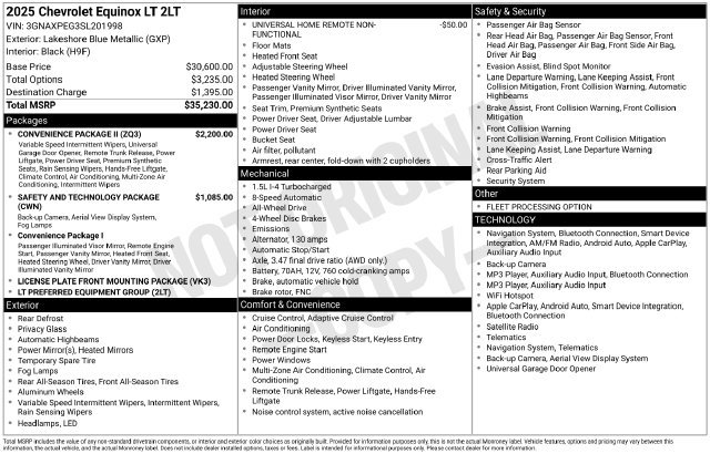 Used 2025 Chevrolet Equinox LT w/ Convenience Package II AWD/4WD image 4