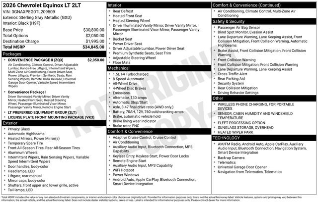 Used 2026 Chevrolet Equinox LT w/ Convenience Package II AWD/4WD image 66