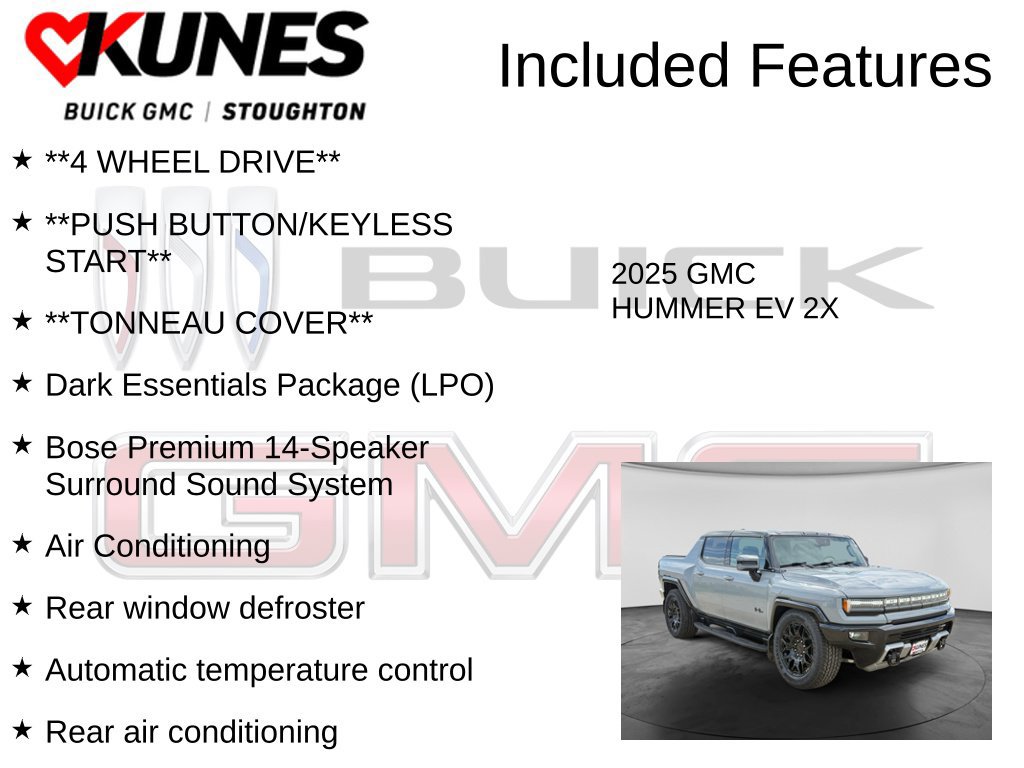 New 2025 GMC Hummer EV 2X w/ LPO, Dark Essentials Package AWD/4WD image 3
