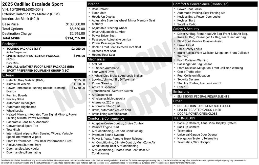 New 2025 Cadillac Escalade Sport w/ Touring Package image 4