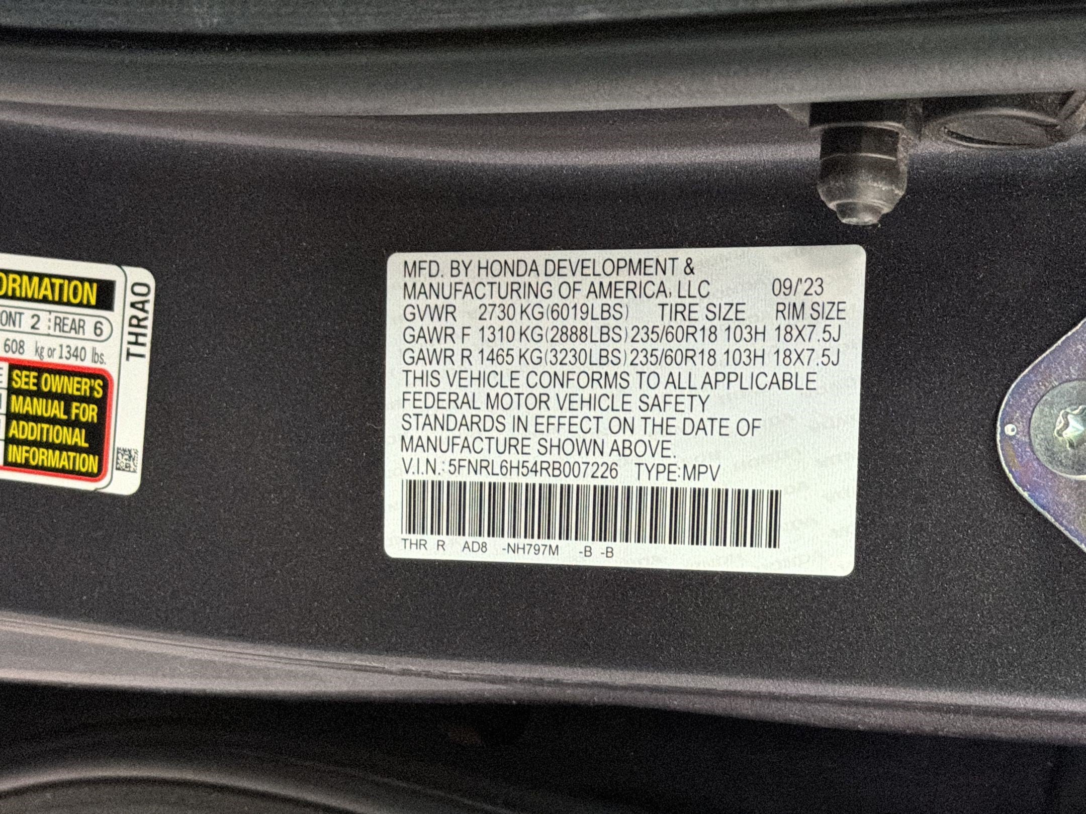 Certified 2024 Honda Odyssey EX image 20