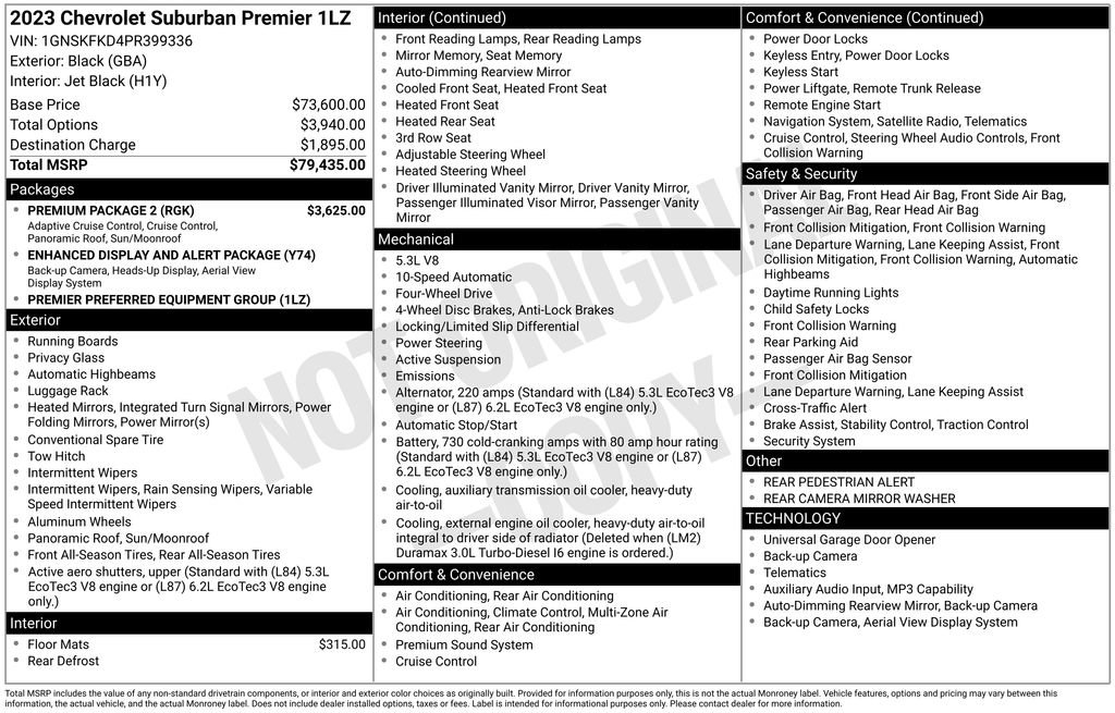 Used 2023 Chevrolet Suburban Premier w/ Premium Package 2 AWD/4WD image 4