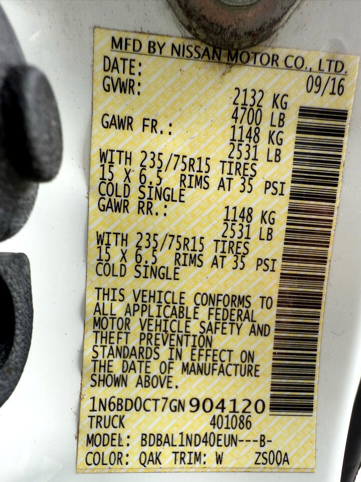 Used 2016 Nissan Frontier S image 35