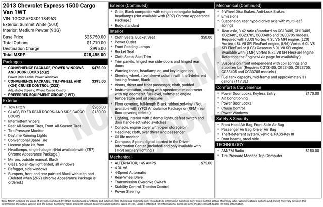 Used 2013 Chevrolet Express 1500 RWD image 1