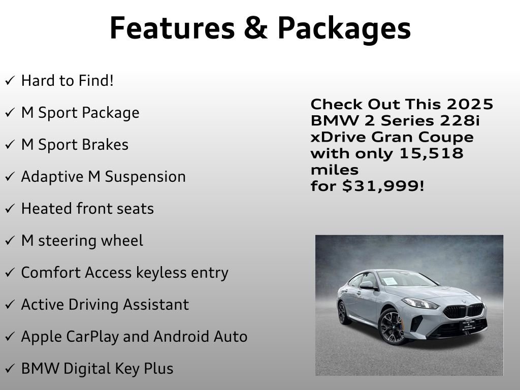 Used 2025 BMW 228i xDrive w/ M Sport Package AWD/4WD image 4
