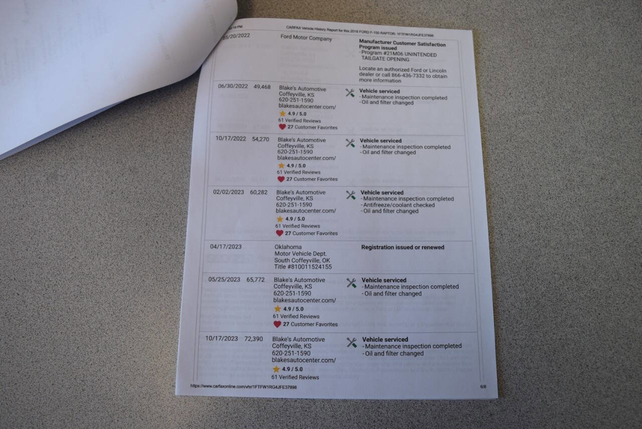 Used 2018 Ford F150 Raptor w/ Equipment Group 802A Luxury image 80