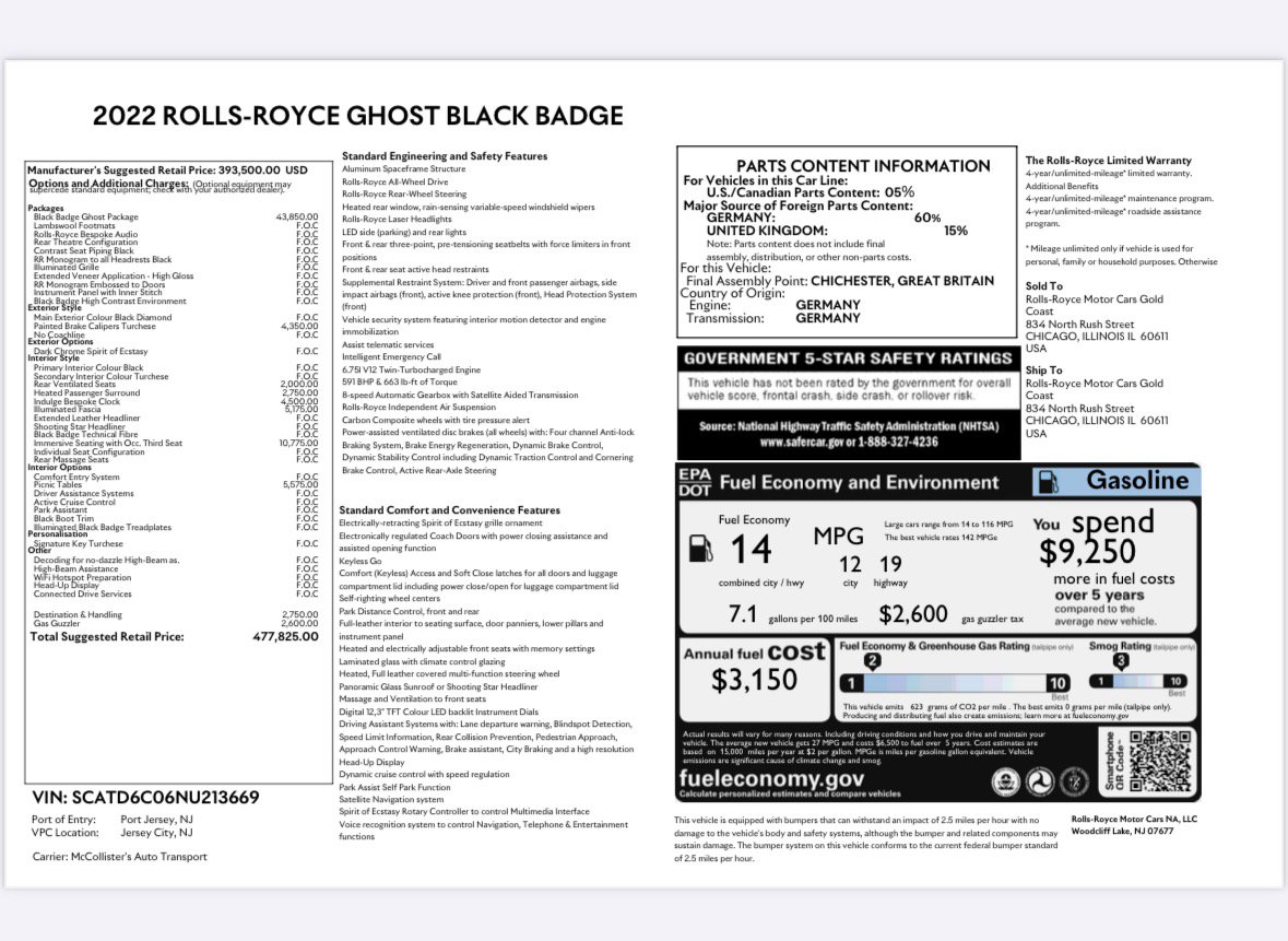 Used 2022 Rolls-Royce Ghost Black Badge image 71