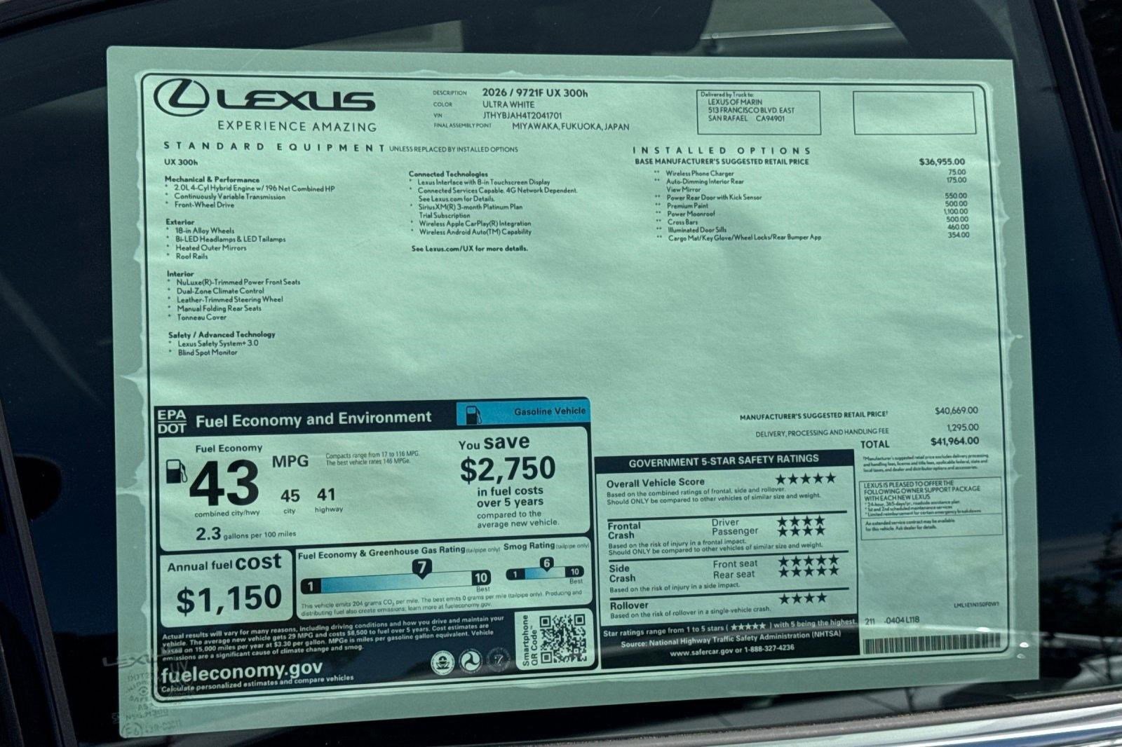 New 2026 Lexus UX 300h FWD image 29