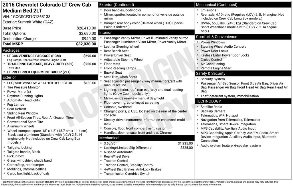 Used 2016 Chevrolet Colorado LT w/ LT Convenience Package image 6