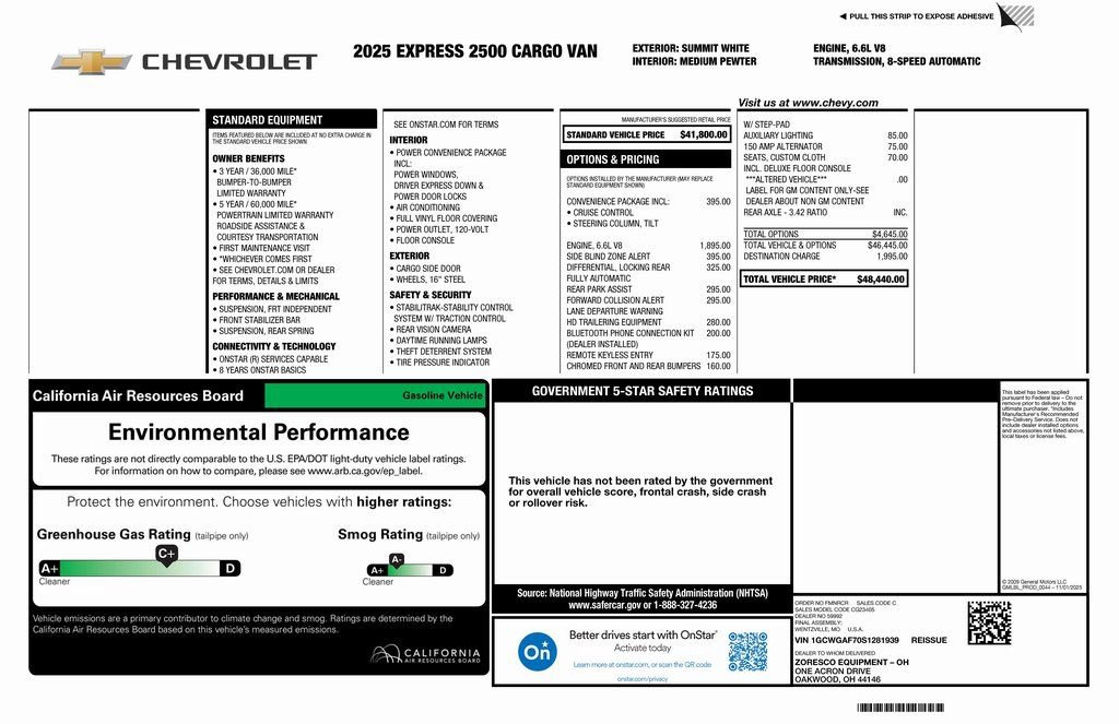 New 2025 Chevrolet Express 2500 w/ Driver Convenience Package RWD image 4