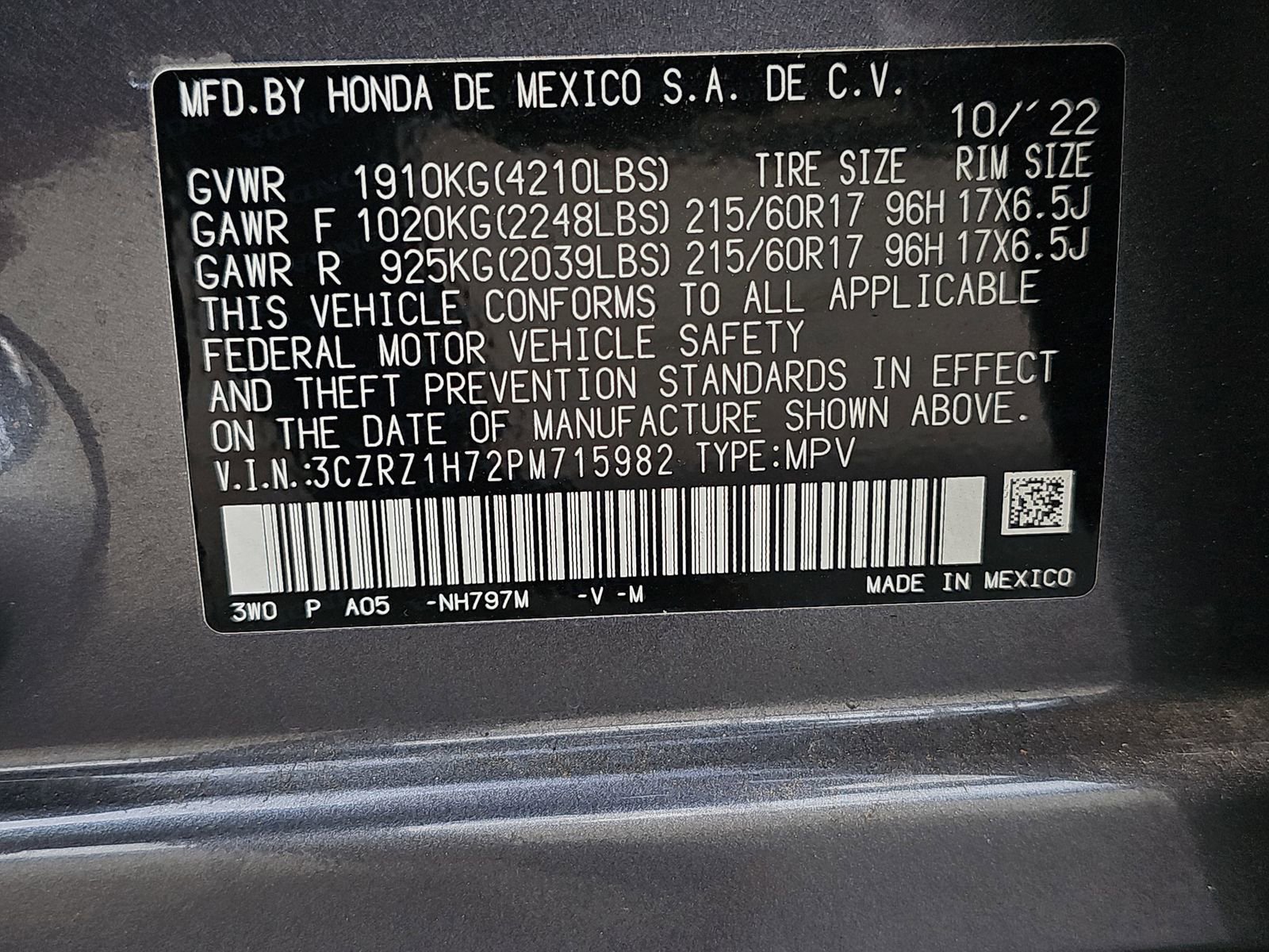 Certified 2023 Honda HR-V EX-L image 11