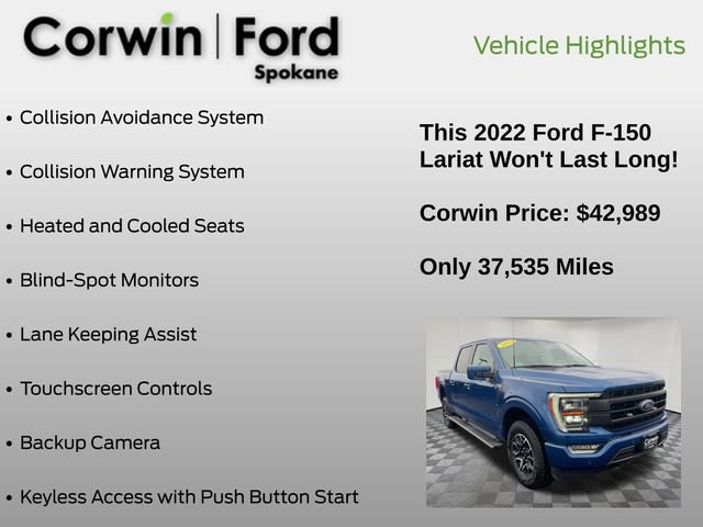 Used 2022 Ford F150 Lariat w/ Equipment Group 502A High image 25