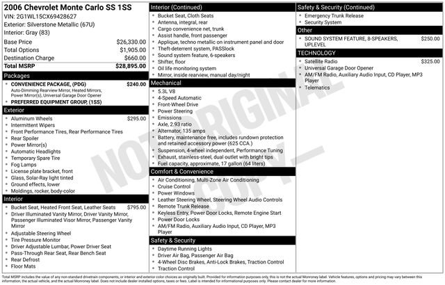 Used 2006 Chevrolet Monte Carlo SS w/ Convenience Package FWD image 26
