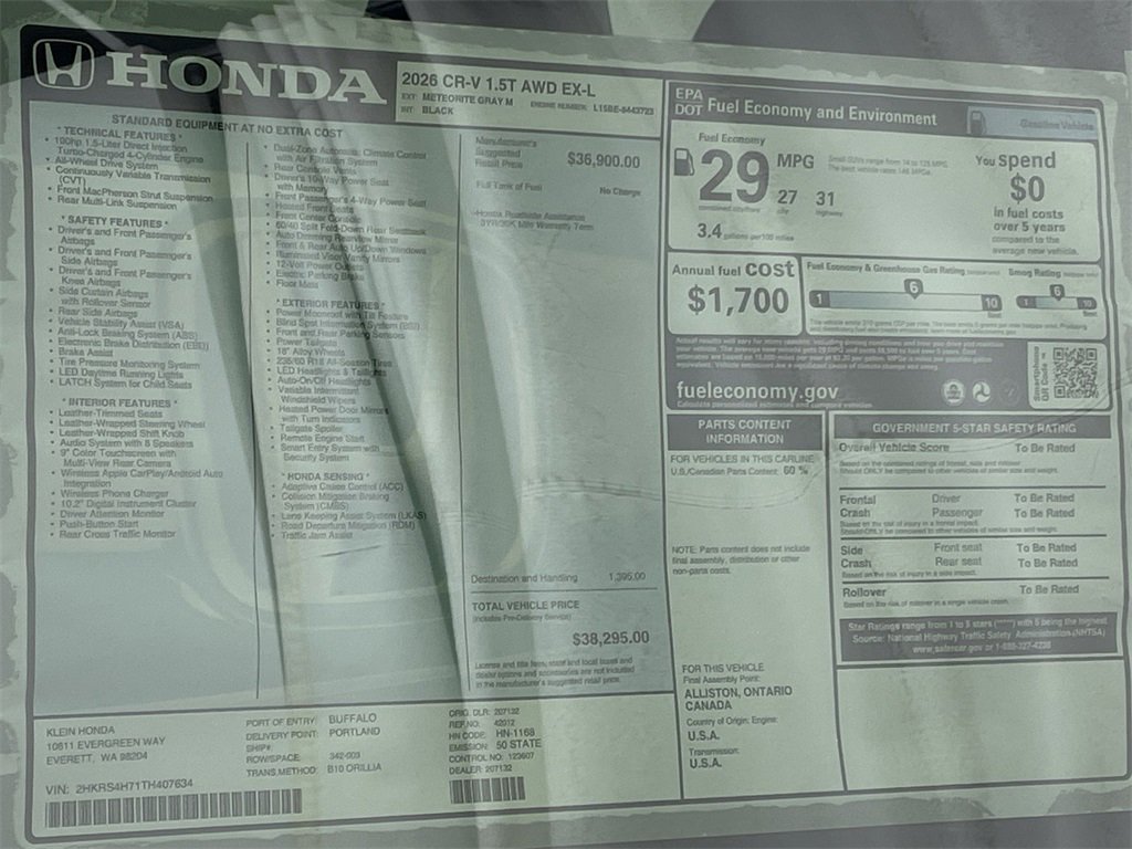 New 2026 Honda CR-V EX-L image 34
