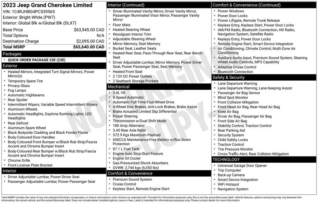 Used 2023 Jeep Grand Cherokee Limited AWD/4WD image 29