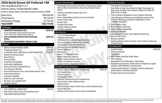 New 2026 Buick Encore GX Preferred w/ Comfort Package AWD/4WD image 22