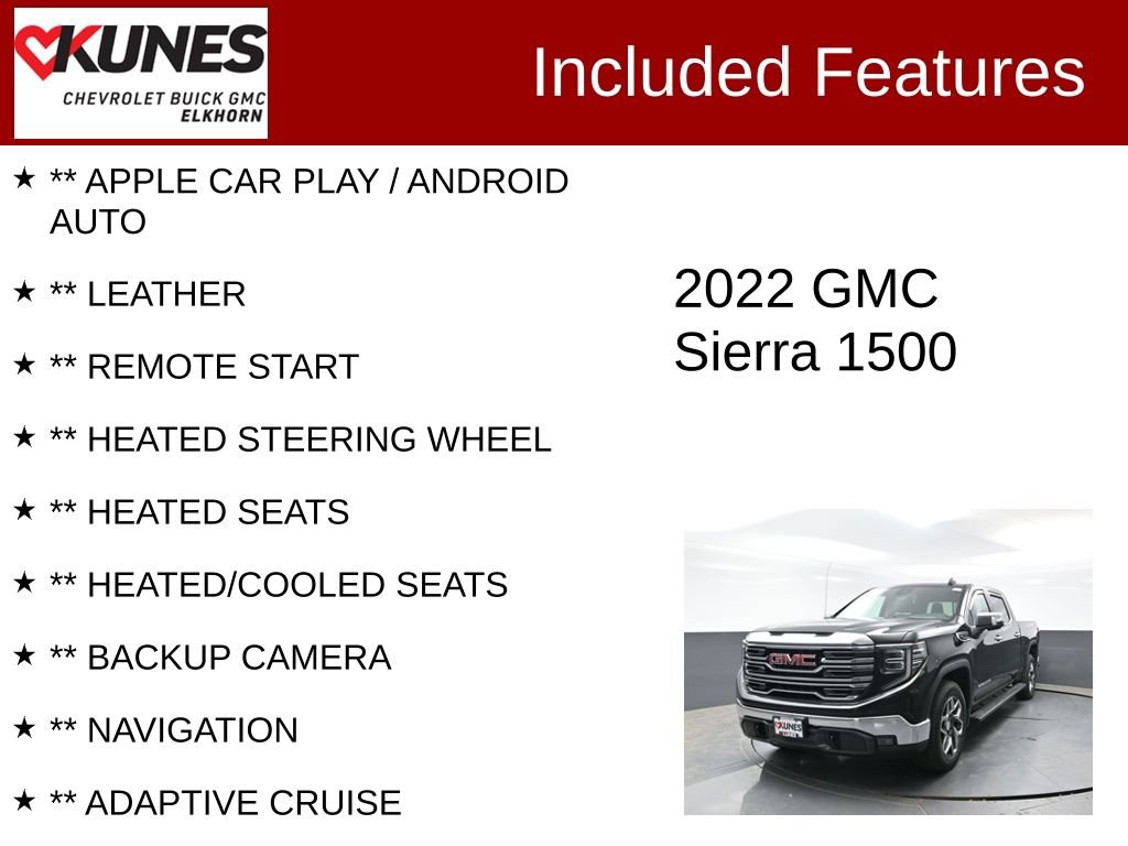 Used 2022 GMC Sierra 1500 SLT w/ SLT Convenience Package AWD/4WD image 2
