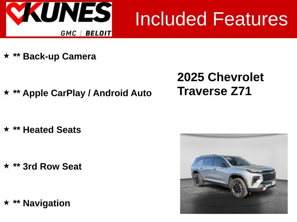 Used 2025 Chevrolet Traverse Z71 w/ Driver Confidence Package AWD/4WD image 2