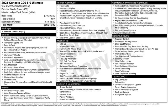 Used 2021 Genesis G90 5.0 Ultimate image 25