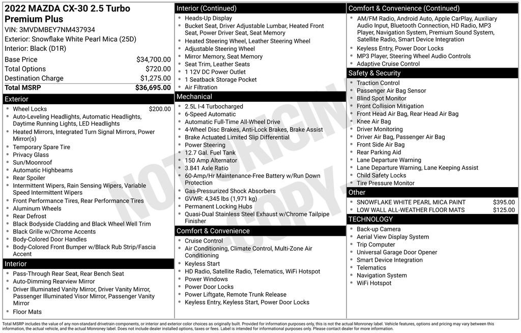 Certified 2022 MAZDA CX-30 2.5 Turbo w/ Premium Plus Pkg image 9