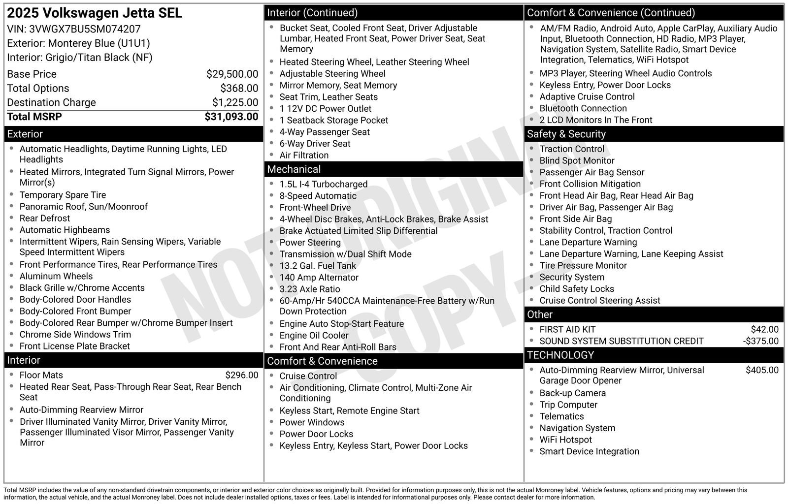 Certified 2025 Volkswagen Jetta SEL FWD image 40
