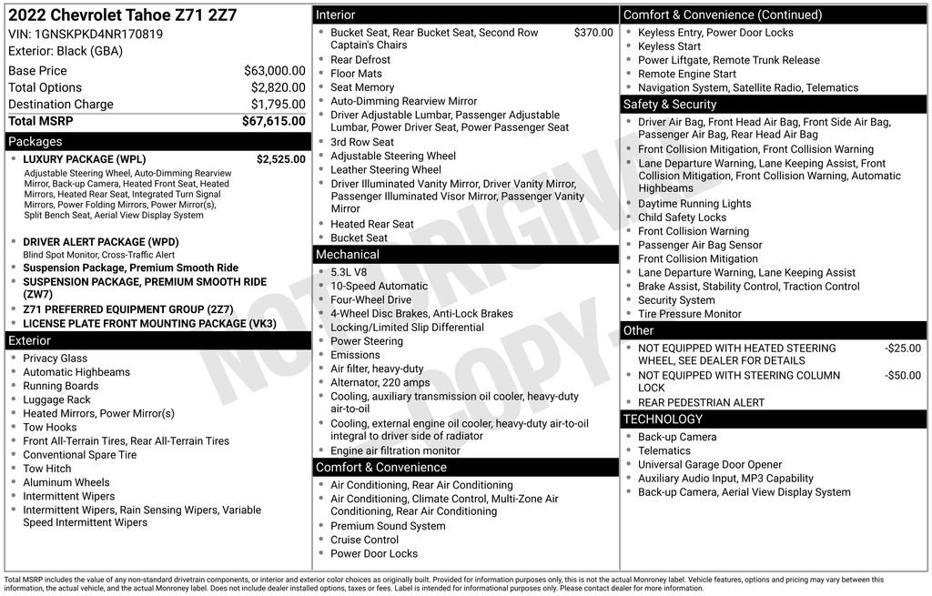 Certified 2022 Chevrolet Tahoe Z71 w/ Luxury Package AWD/4WD image 24