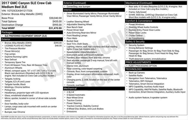 Used 2017 GMC Canyon SLE RWD image 2