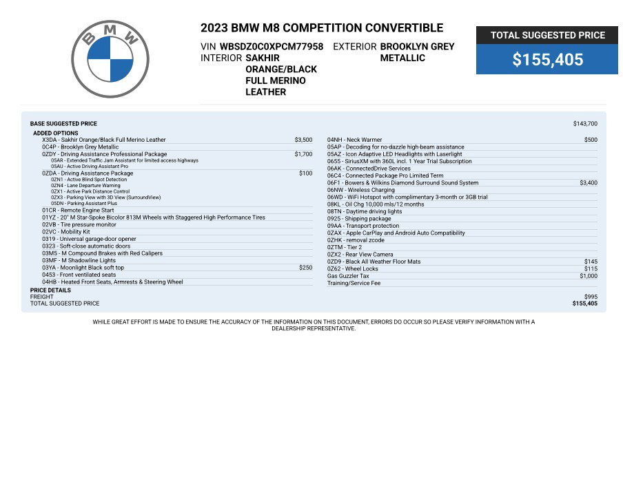 Used 2023 BMW M8 Competition AWD/4WD image 4