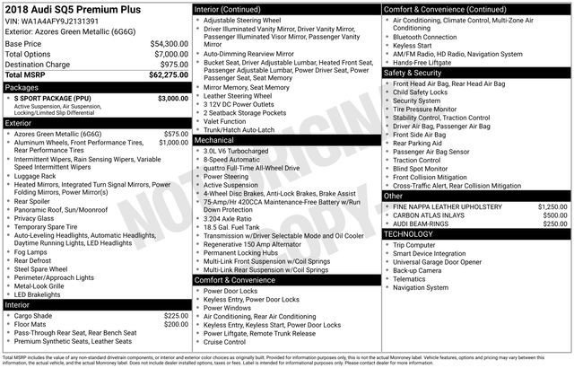 Used 2018 Audi SQ5 Premium Plus w/ S Sport Package AWD/4WD image 2