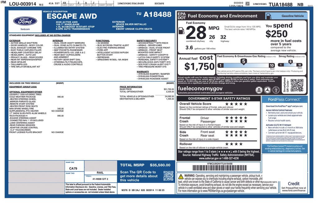 New 2026 Ford Escape Active w/ Tech Pack #1 AWD/4WD image 2
