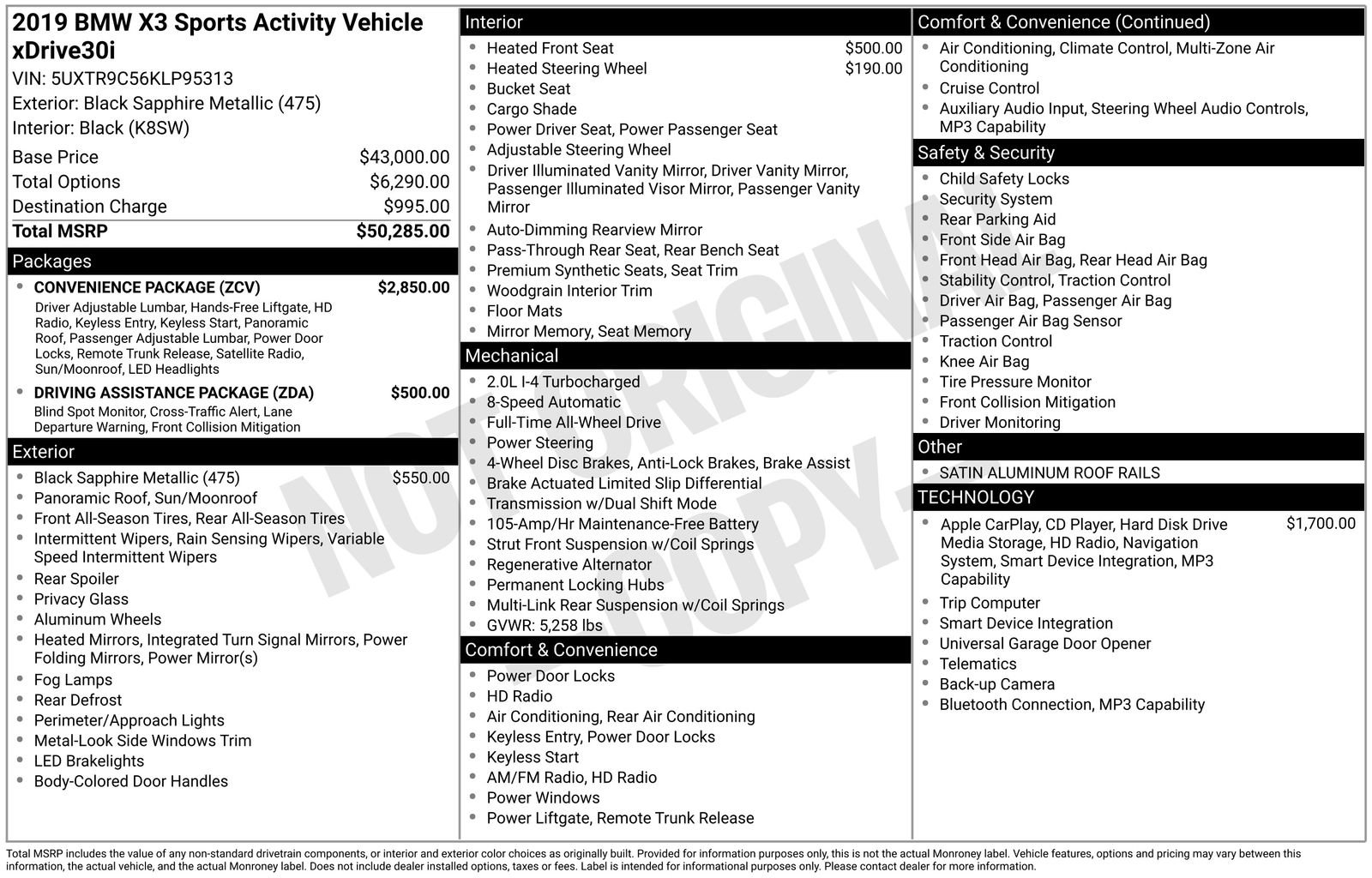 Used 2019 BMW X3 xDrive30i w/ Convenience Package image 29