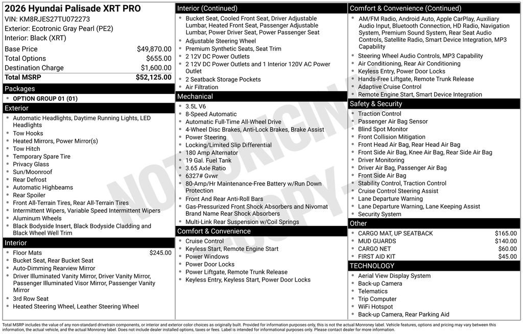New 2026 Hyundai Palisade XRT Pro image 6