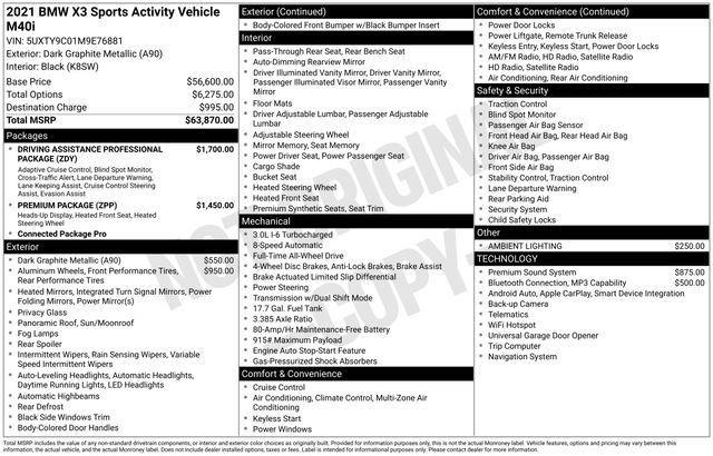 Used 2021 BMW X3 M40i image 44