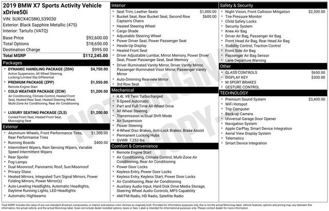 Used 2019 BMW X7 xDrive50i w/ Dynamic Handling Package image 8