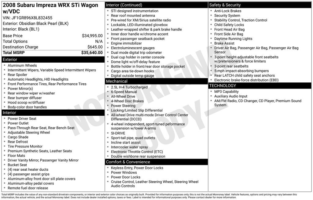 Used 2008 Subaru Impreza WRX STI image 7