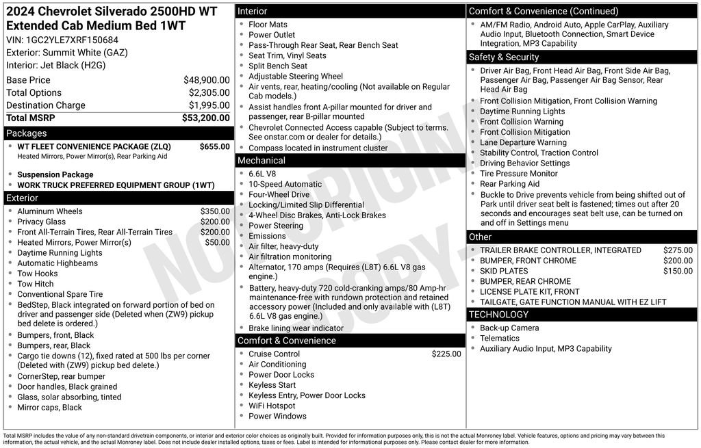 Used 2024 Chevrolet Silverado 2500 W/T w/ WT Fleet Convenience Package AWD/4WD image 57