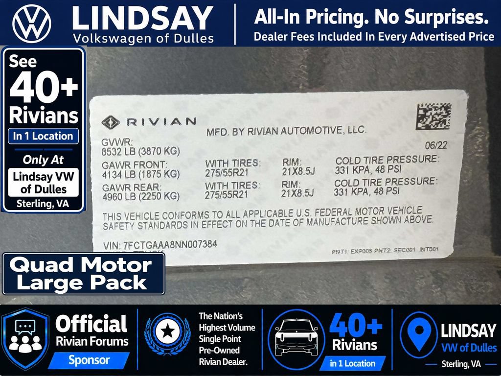 Used 2022 Rivian R1T Adventure AWD/4WD image 33