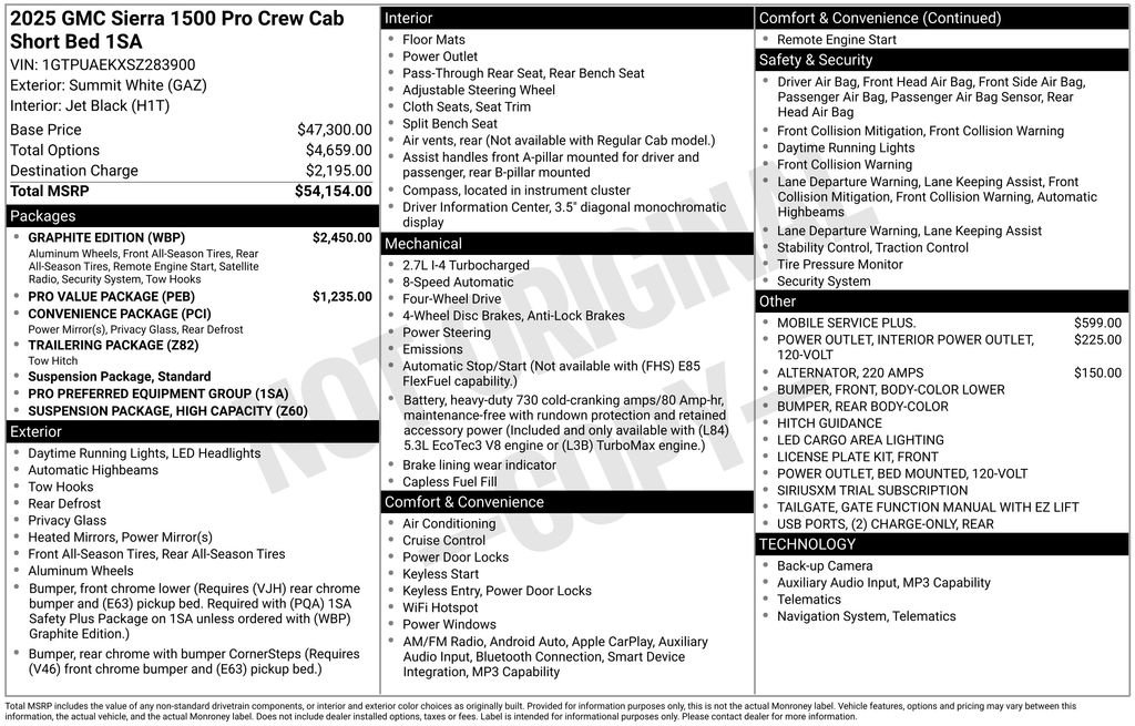 Used 2025 GMC Sierra 1500 Pro w/ Graphite Edition AWD/4WD image 4